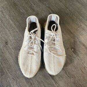 Adidas Beige Knit Lace-Up Sneakers